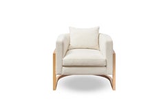 Contemporary Rattan Armchair Set in White Washed Solid Oak