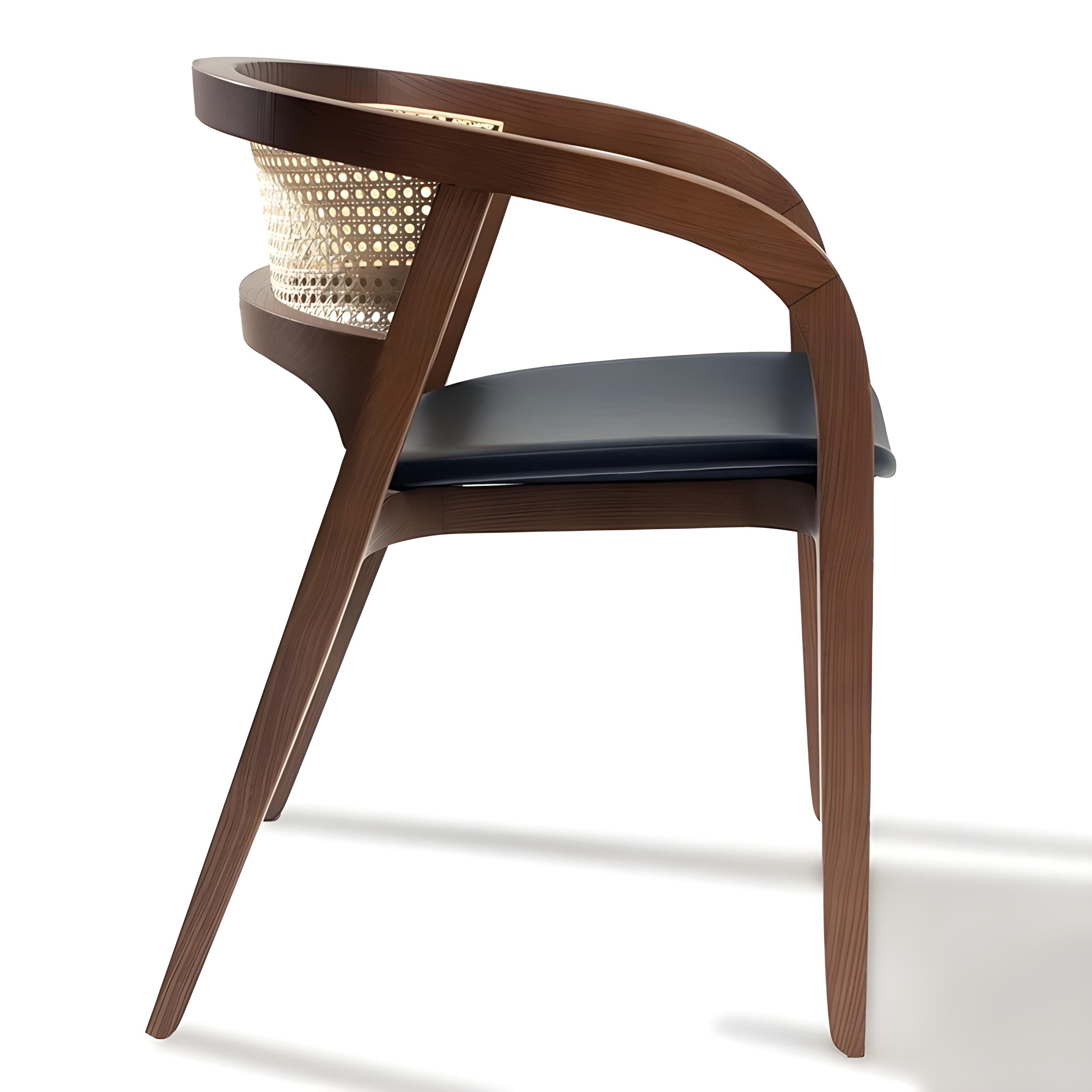 Rattan Set di 6 sedie da pranzo contemporanee in rattan/cane in vendita