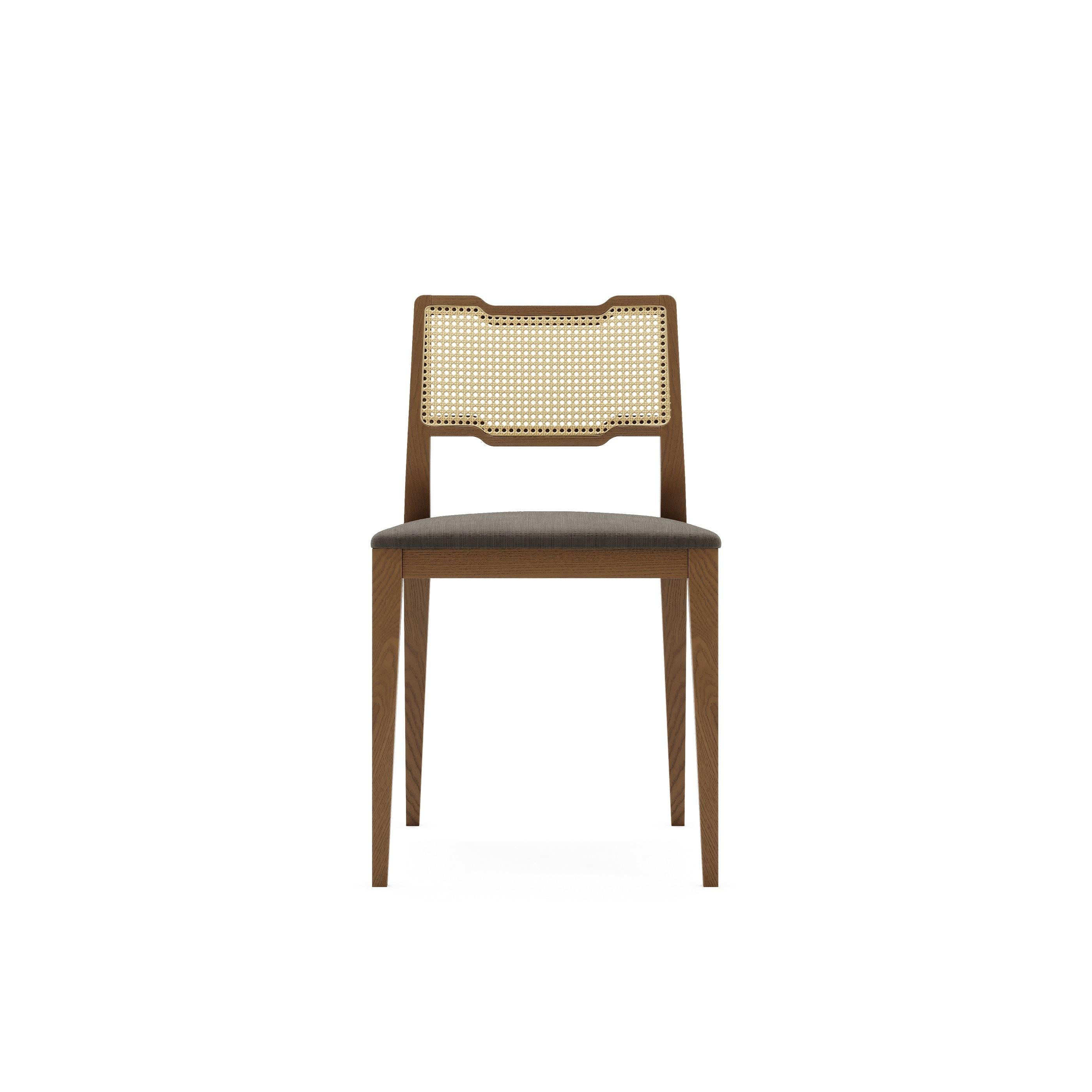 Midcentury inspired dining chair features a rich finish, clean lines and precise detailing to achieve a contemporary modern atmosphere in your space.
Measurements:
460 x 530 x 810
Finishes
Fabrics – Cotton Velvet Siége 
Finishes – Natural woven