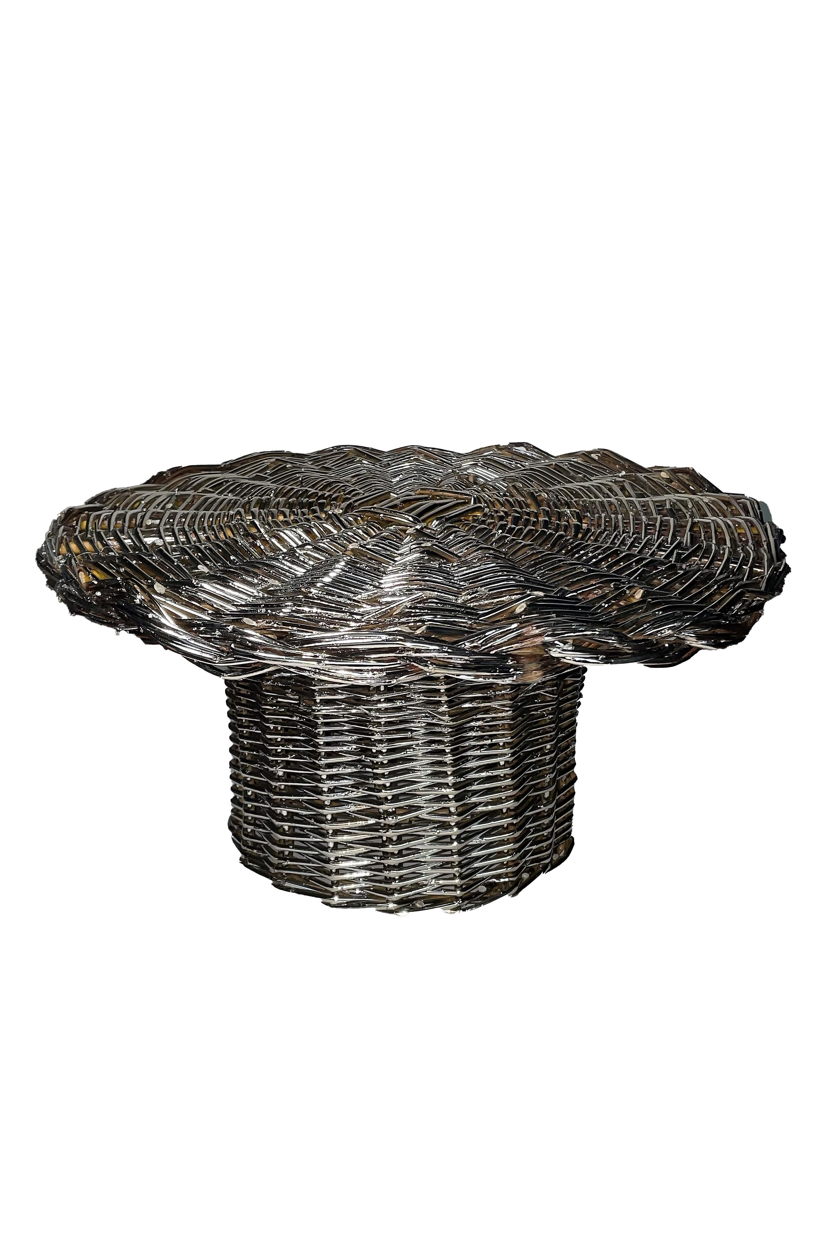 Contemporary Rattan Handmade willow Vase by Federica Paoli, Italy, in stock For Sale 2