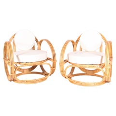 Contemporary Rattan Hoops Armchairs