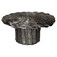Contemporary Rattan Silver-Plated Handmade willow Vase by Federica Paoli, Italy
