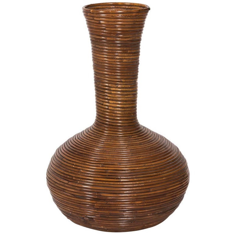 Contemporary Rattan Vase at 1stDibs