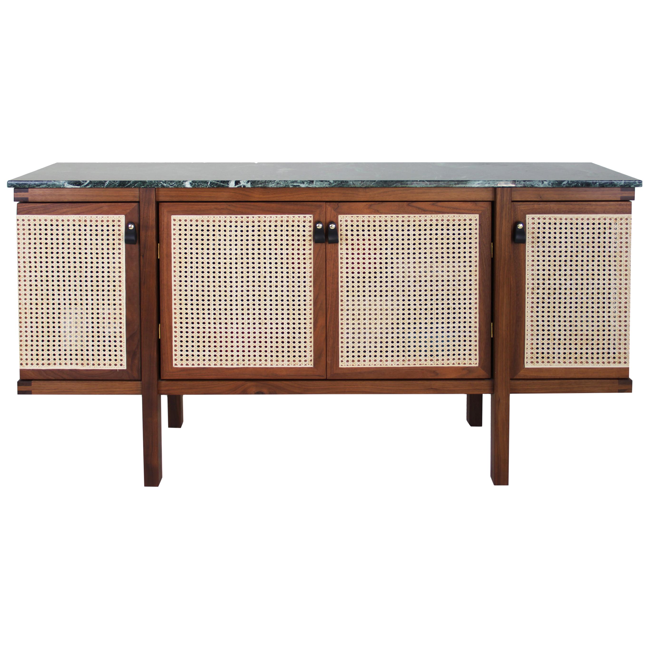 Black sale rattan credenza