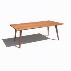 Contemporary Rectangular Coffee Table, Turned Legs, White Oak