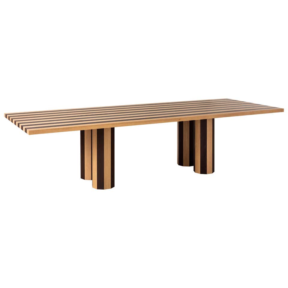 Contemporary Rectangular Cooperage Dining Table in Striped Oak by Fort ...