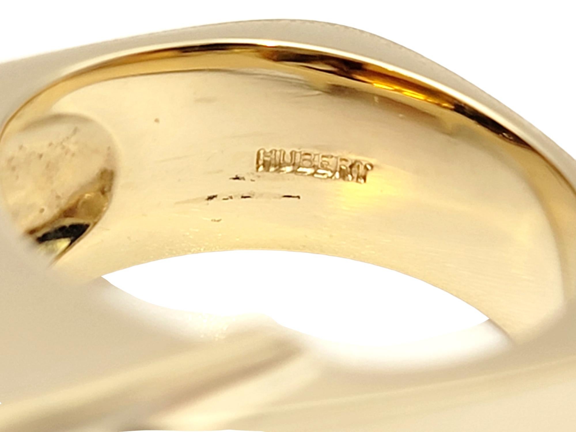 Anello contemporaneo a fascia quadrata con citrino taglio rettangolare e diamanti off-set in vendita 5