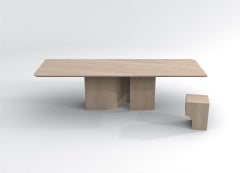 contemporary rectangular dining table in natural ash wood - barh shadow table