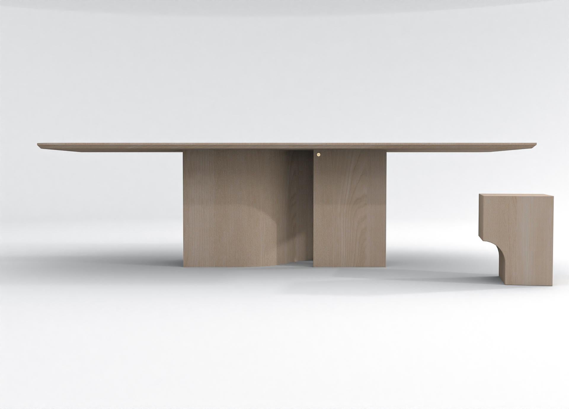 Altro tavolo da pranzo rettangolare contemporaneo in legno di frassino naturale - barh shadow table in vendita