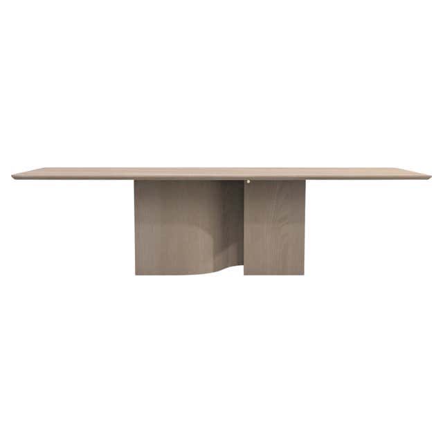 contemporary walnut and black ash wood dining table M, disc table by ...