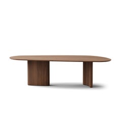 Contemporary Rectangular Dining Table 'Tangent' by DK3, Walnut, 400 cm