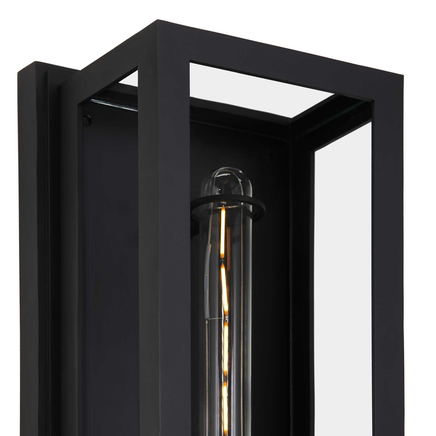 Contemporary Modern Wrought Iron Interior, Exterior Lantern w/ Double Bulb (Handbemalt) im Angebot