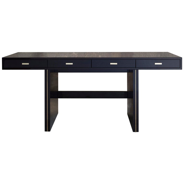 Contemporary Rectangular Mortimer Writing Desk In High Gloss
