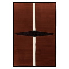 Tappeto rettangolare contemporaneo con motivo geometrico Marrone, Rosso scuro, Nero e Bianco
