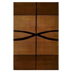 Tapis rectangulaire contemporain Motif Modernity Brown, Yellow Mustard & Neutral