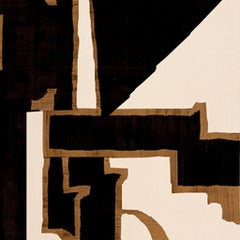 Contemporary Rectangular Runner Abstract Pattern Black, Yellow Mustard & Neutral