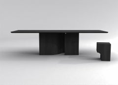 tavolo rettangolare contemporaneo in frassino tinto nero - barh shadow table