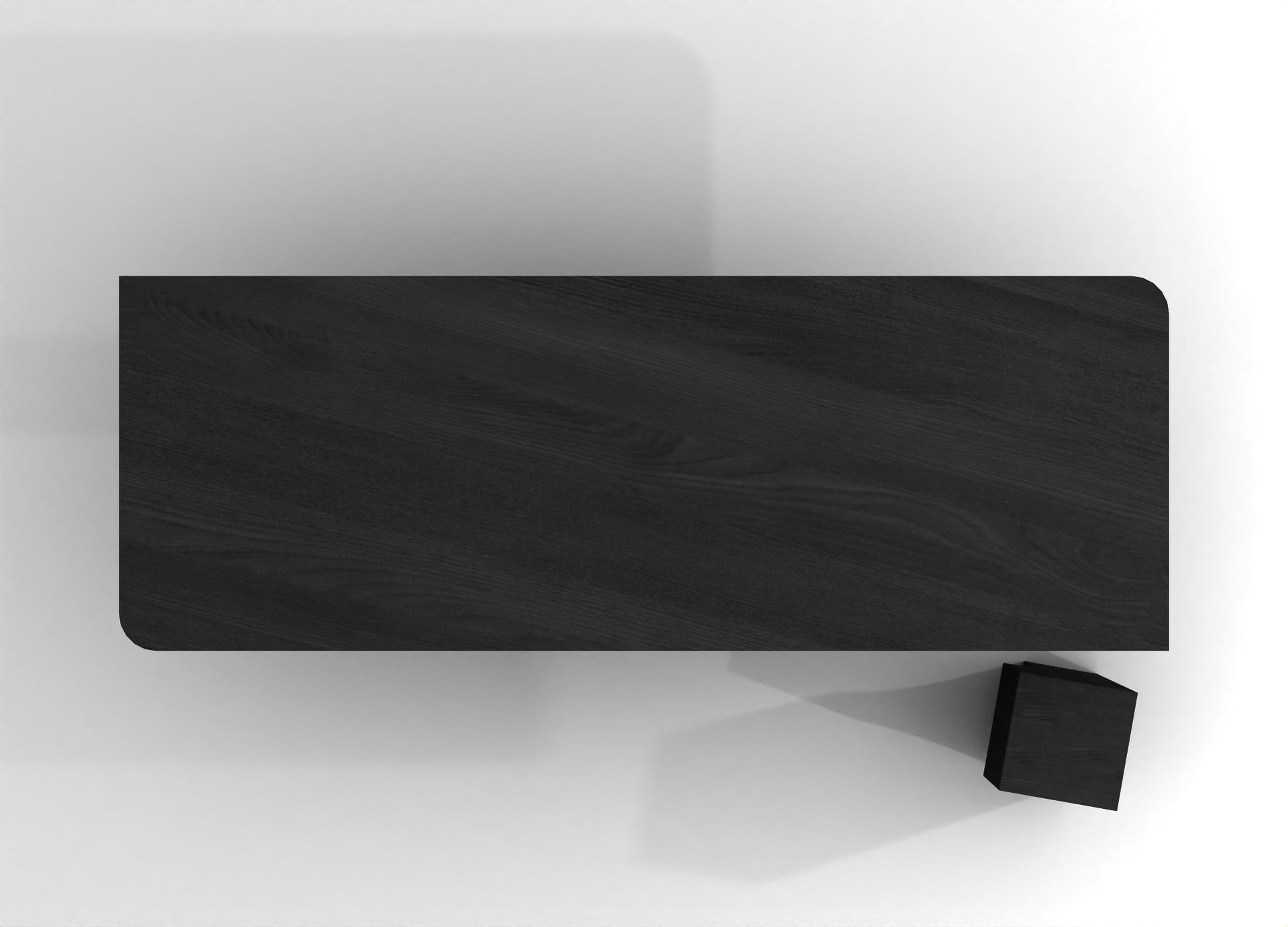 contemporary rectangular table in black stained ash wood - barh shadow table In New Condition For Sale In Antwerp, Antwerp