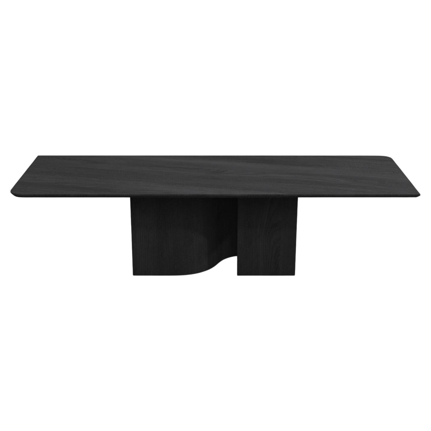 contemporary rectangular table in black stained ash wood - barh shadow table
