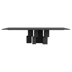 contemporary rectangular table in black stained ash wood - barh skyline table