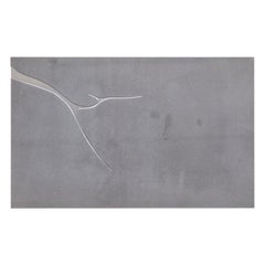 Table rectangulaire contemporaine en pierre de lave et acier, FilodiFumo 3rd