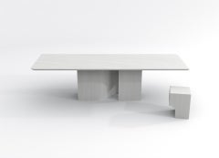 contemporary rectangular table in whitewashed ash wood - barh shadow table