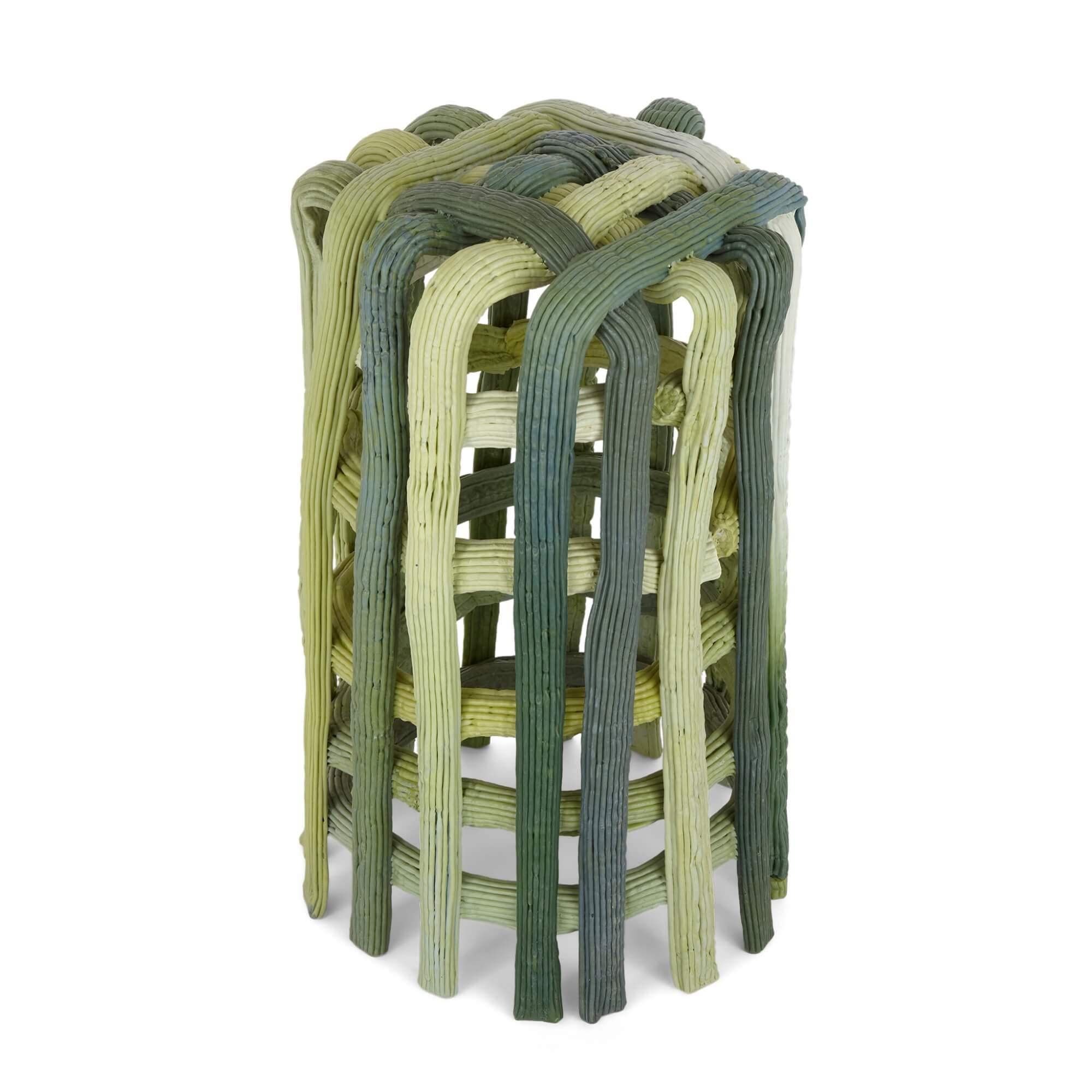 Modern Contemporary Recycled Plastic Stool by James Shaw For Sale