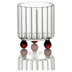 Verre Lowball ambre rouge contemporain d'Agustina Bottoni - Fait à la main en Italie