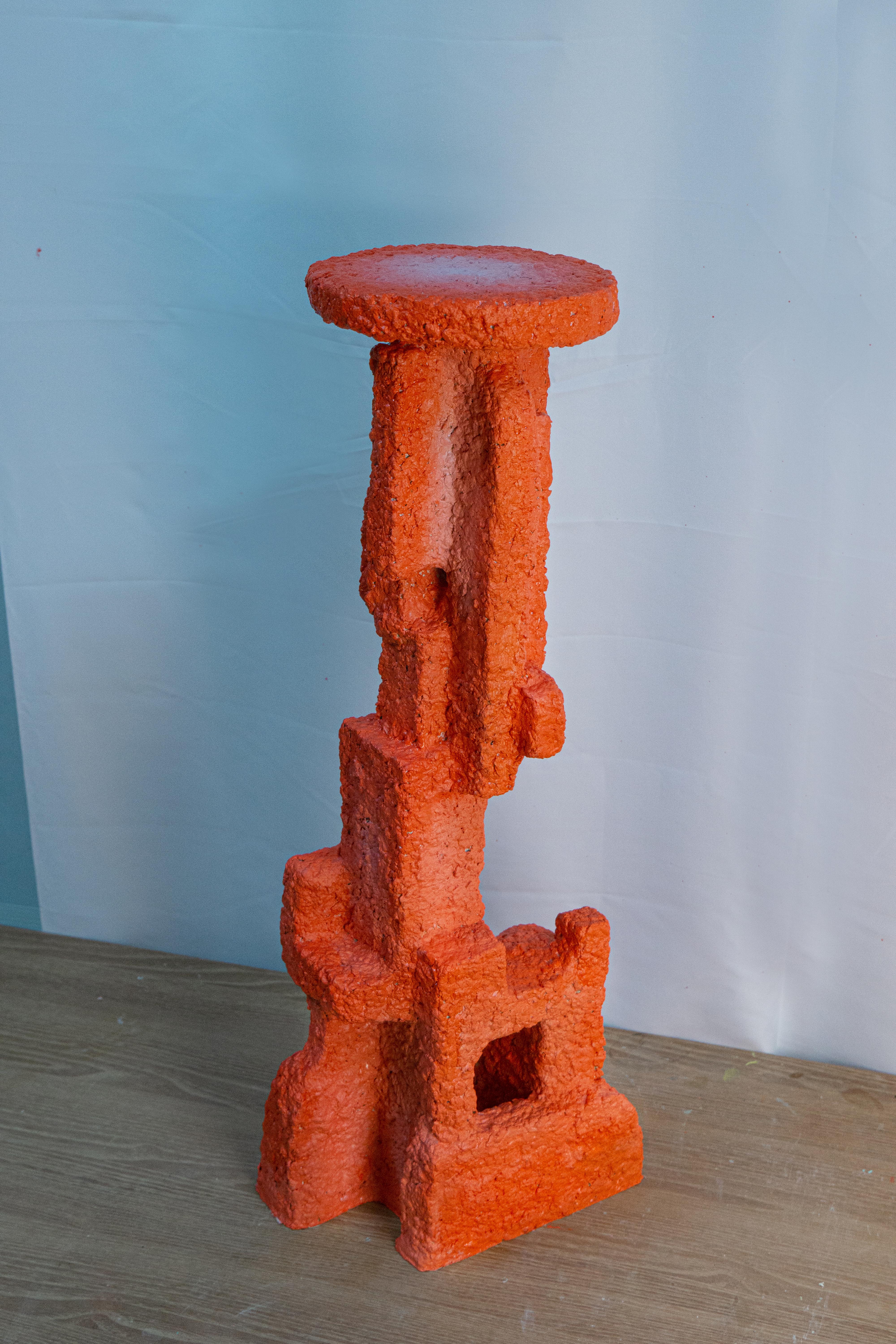 Contemporary Red Figure Side Table in Paper Pulp In New Condition For Sale In London, GB