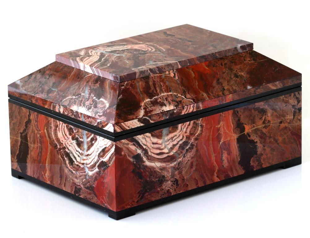 red marble box