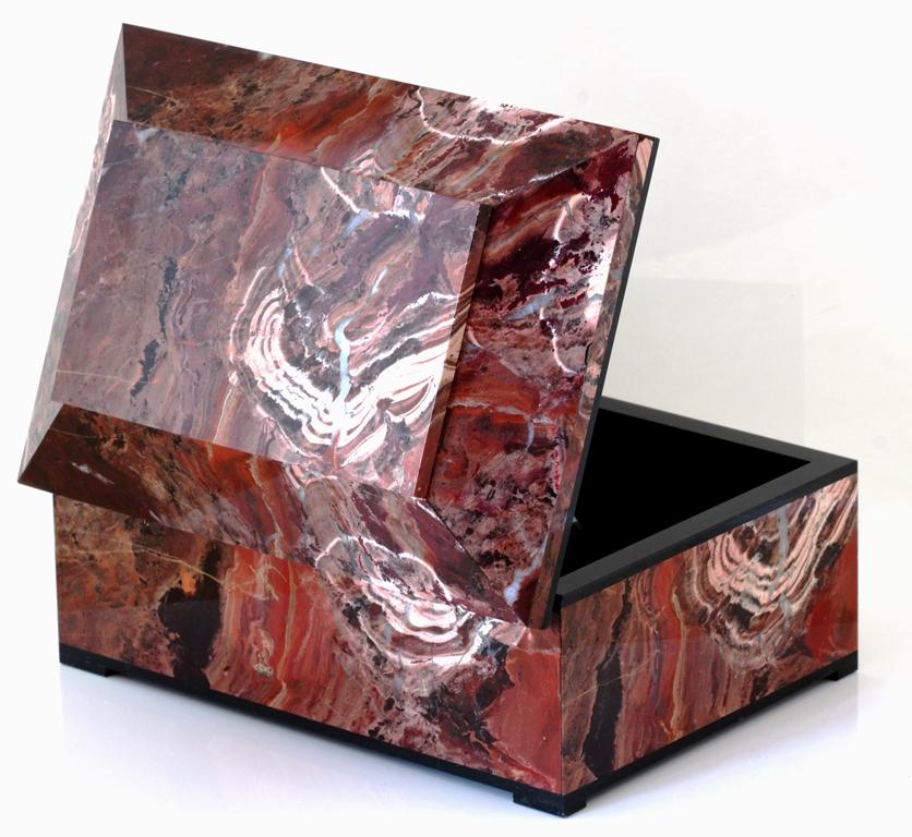 Contemporary Red Jasper Box with Hinged Lid 2