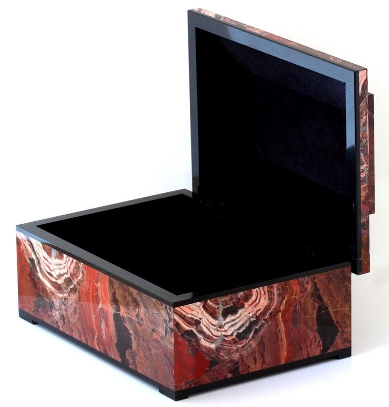 Contemporary Red Jasper Box with Hinged Lid 3
