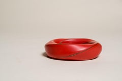 Contemporary Red Lacquer with Copper Twist Bangle by Alice Kuo