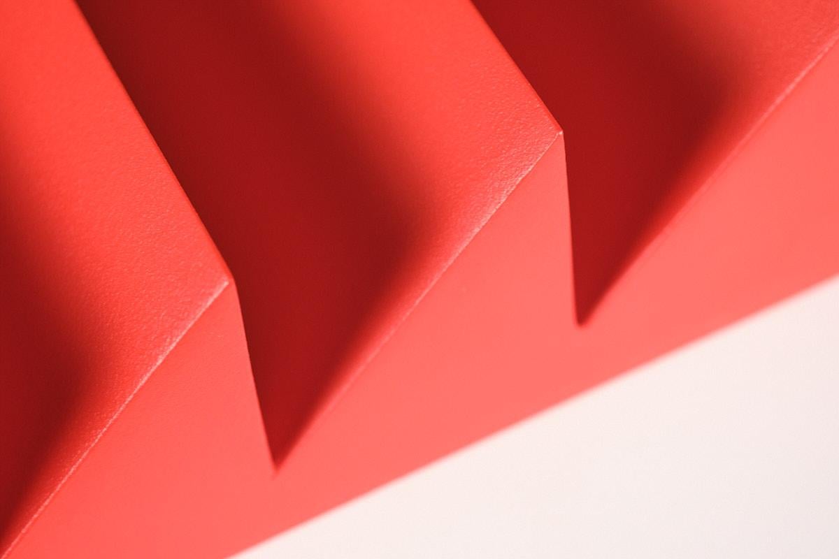 Estantería Acero Rojo Lacado Diseño Contemporáneo Coleccionable ZIG ZAG de Max Enrich en venta 1