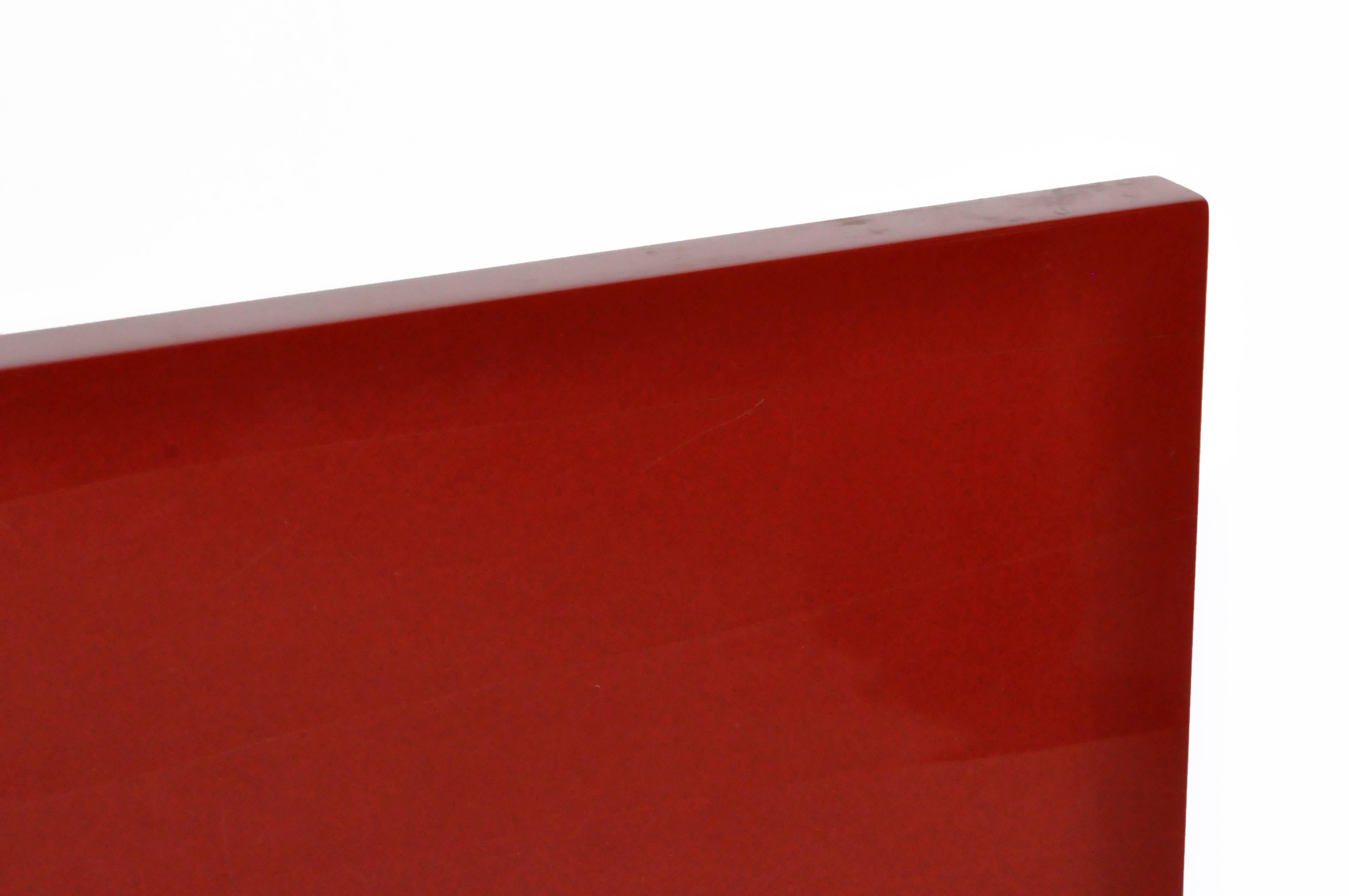 Wood Contemporary Red Lacquered Wall Art