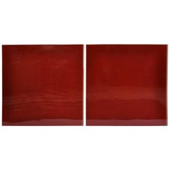 Contemporary Red Lacquered Wall Art