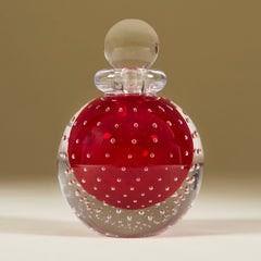 Contemporary Red Murano Bullicante Ball Perfume Bottle