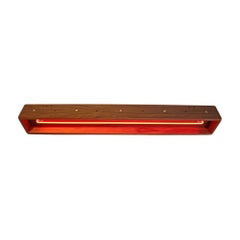 Contemporary Red Neon and Walnut Light Box
