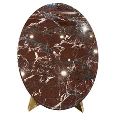 Mesa de comedor contemporánea de mármol rojo «Rosso Levanto» - Mesa de cocina ovalada de piedra