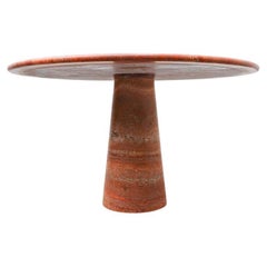 Contemporary Red Travertine Dining Table, Italy
