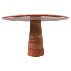 Contemporary Red Travertine Dining Table, Italien