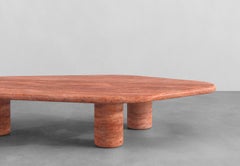 Contemporary Red Travertine La Vézère Coffee table 170 cm by Armand & Francine