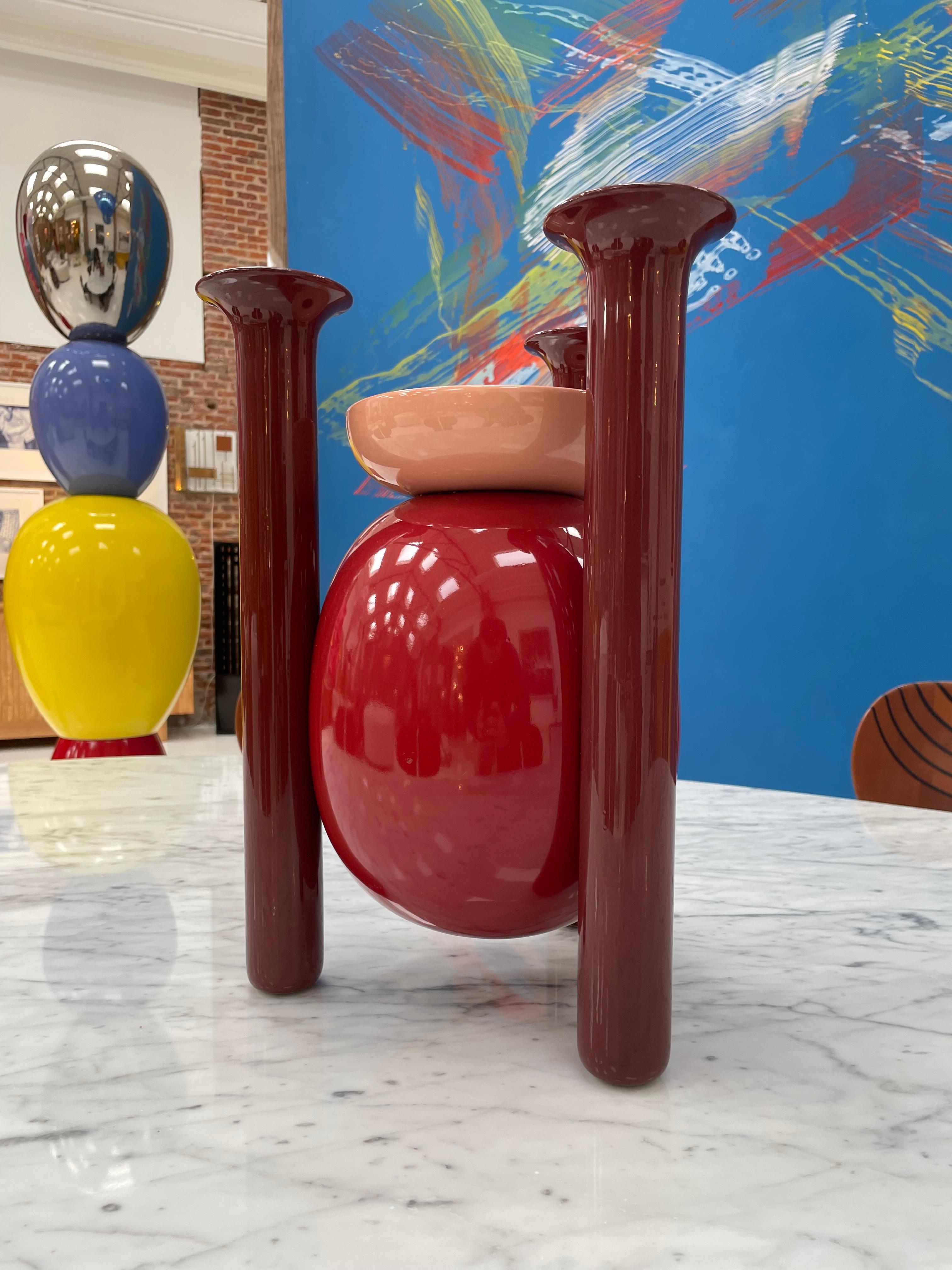 Contemporary Red Vases Made of Ceramic Designed By Jaime Hayón For Sale 1