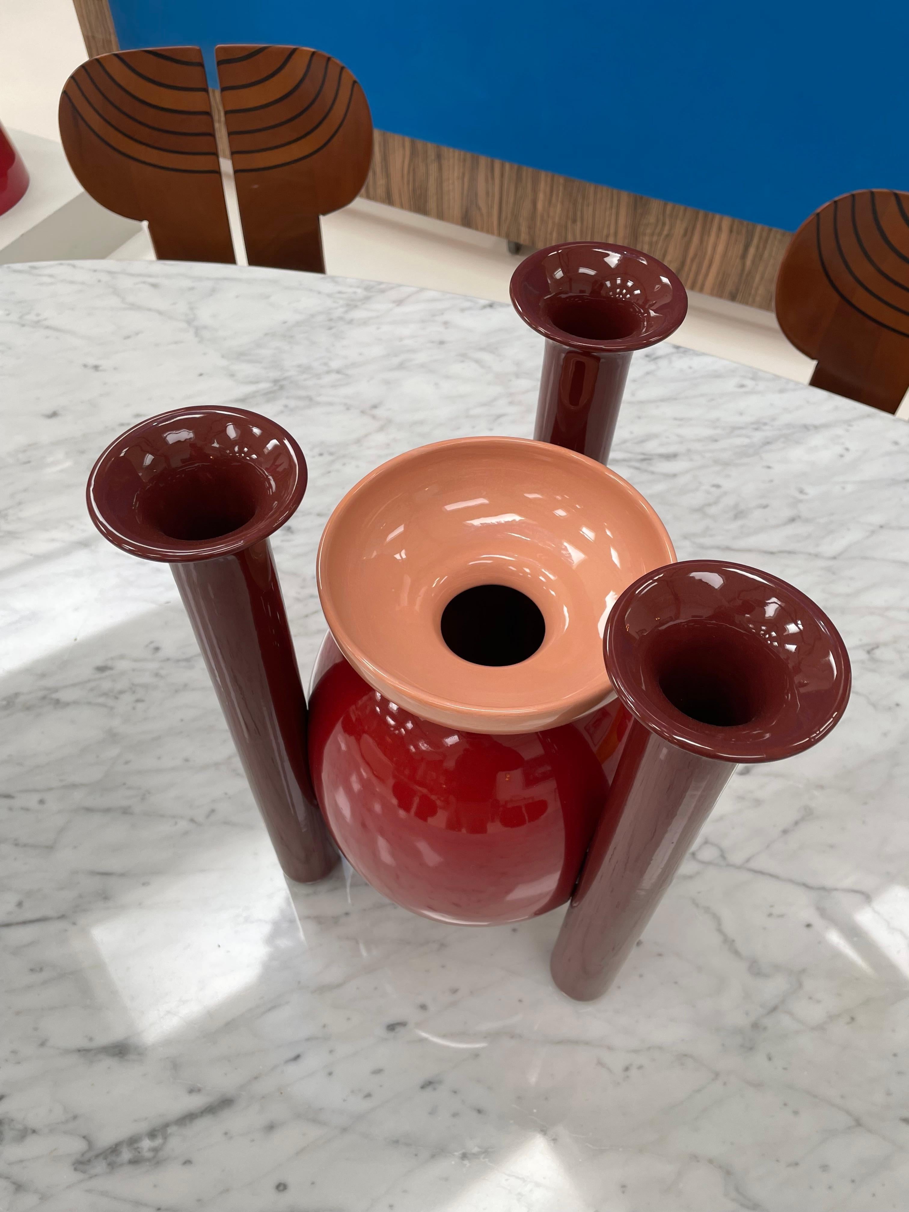 Contemporary Red Vases Made of Ceramic Designed By Jaime Hayón For Sale 2