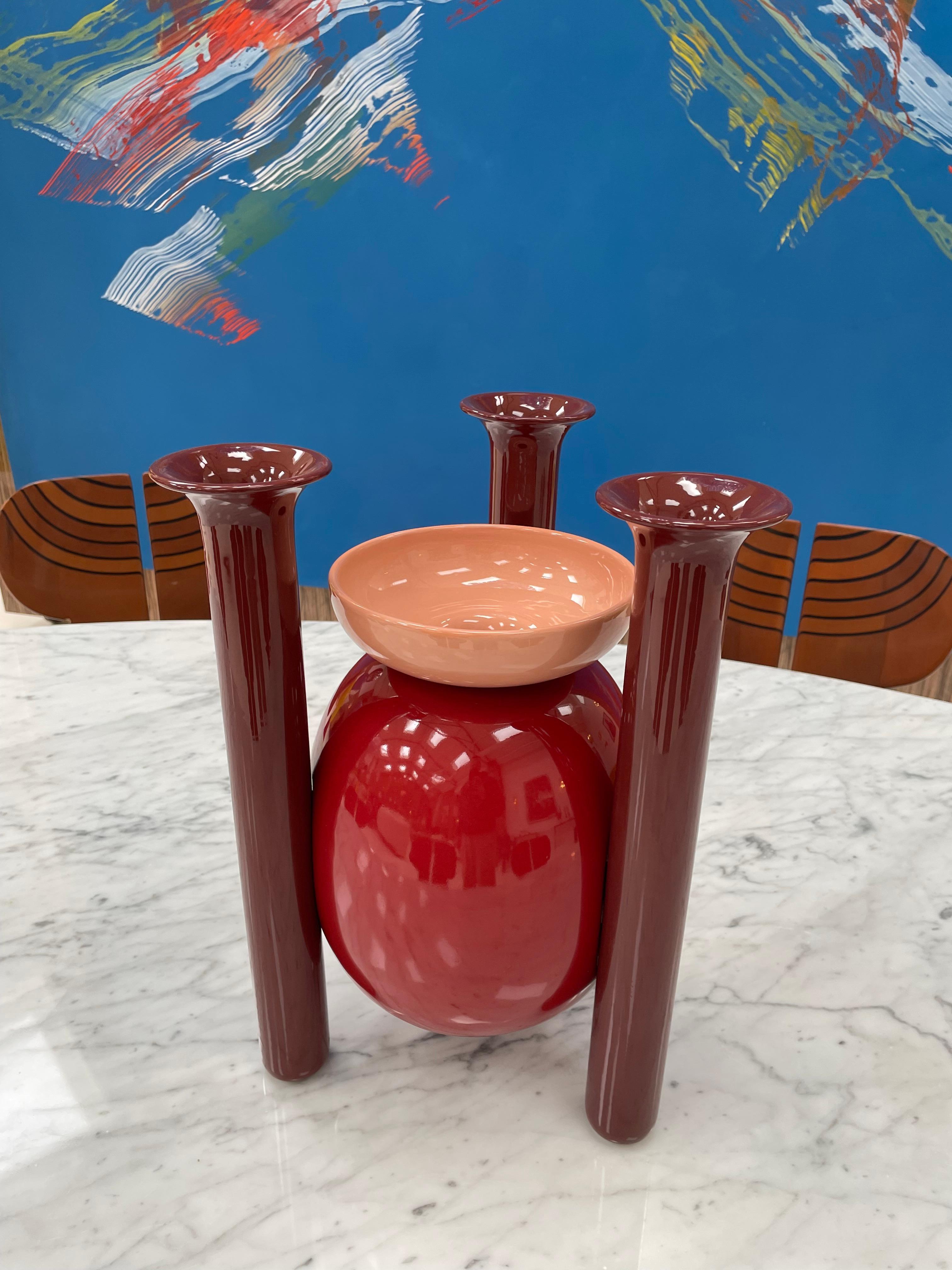 Contemporary Red Vases Made of Ceramic Designed By Jaime Hayón For Sale 3