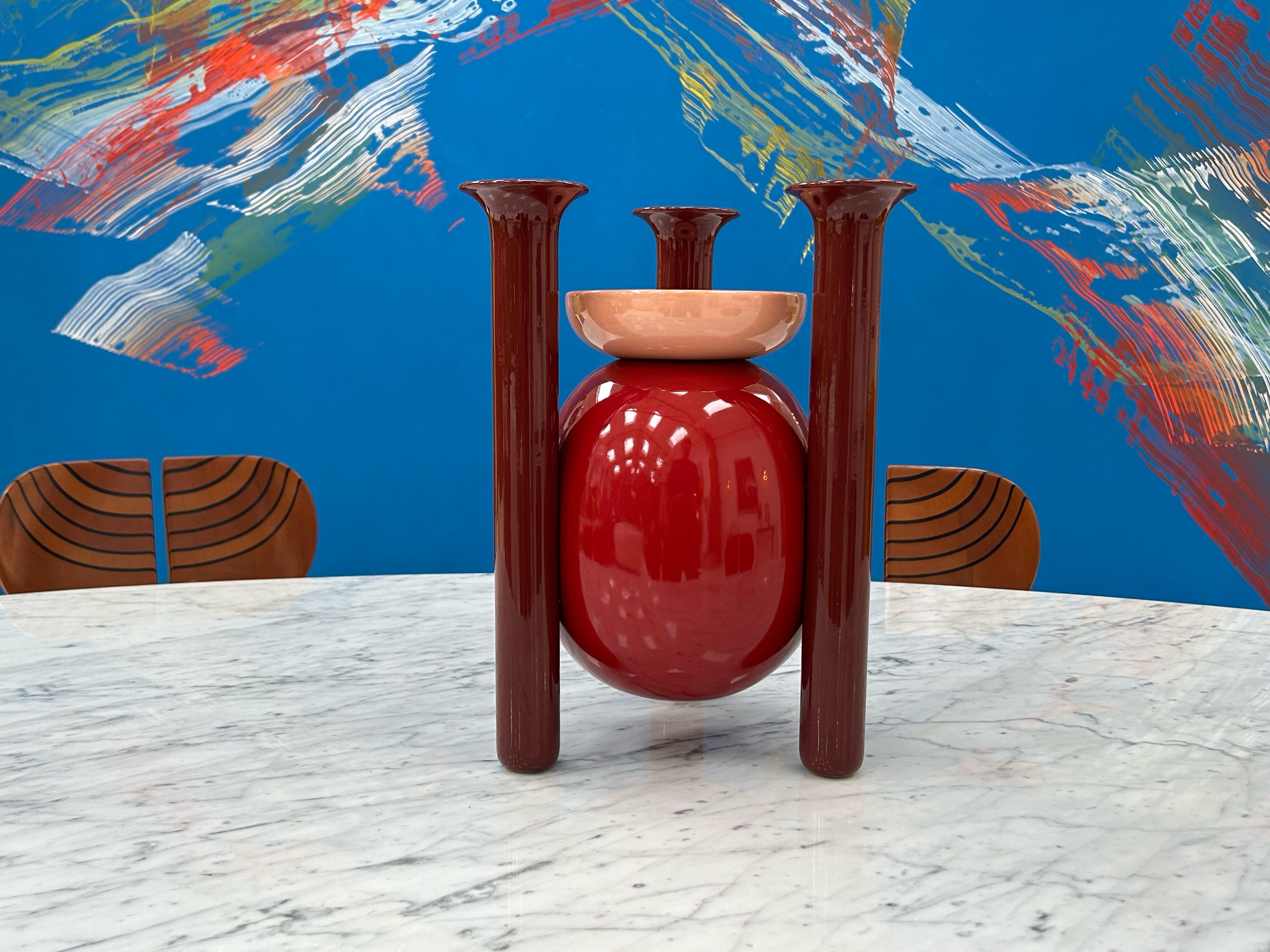 Contemporary Red Vases Made of Ceramic Designed By Jaime Hayón For Sale 4