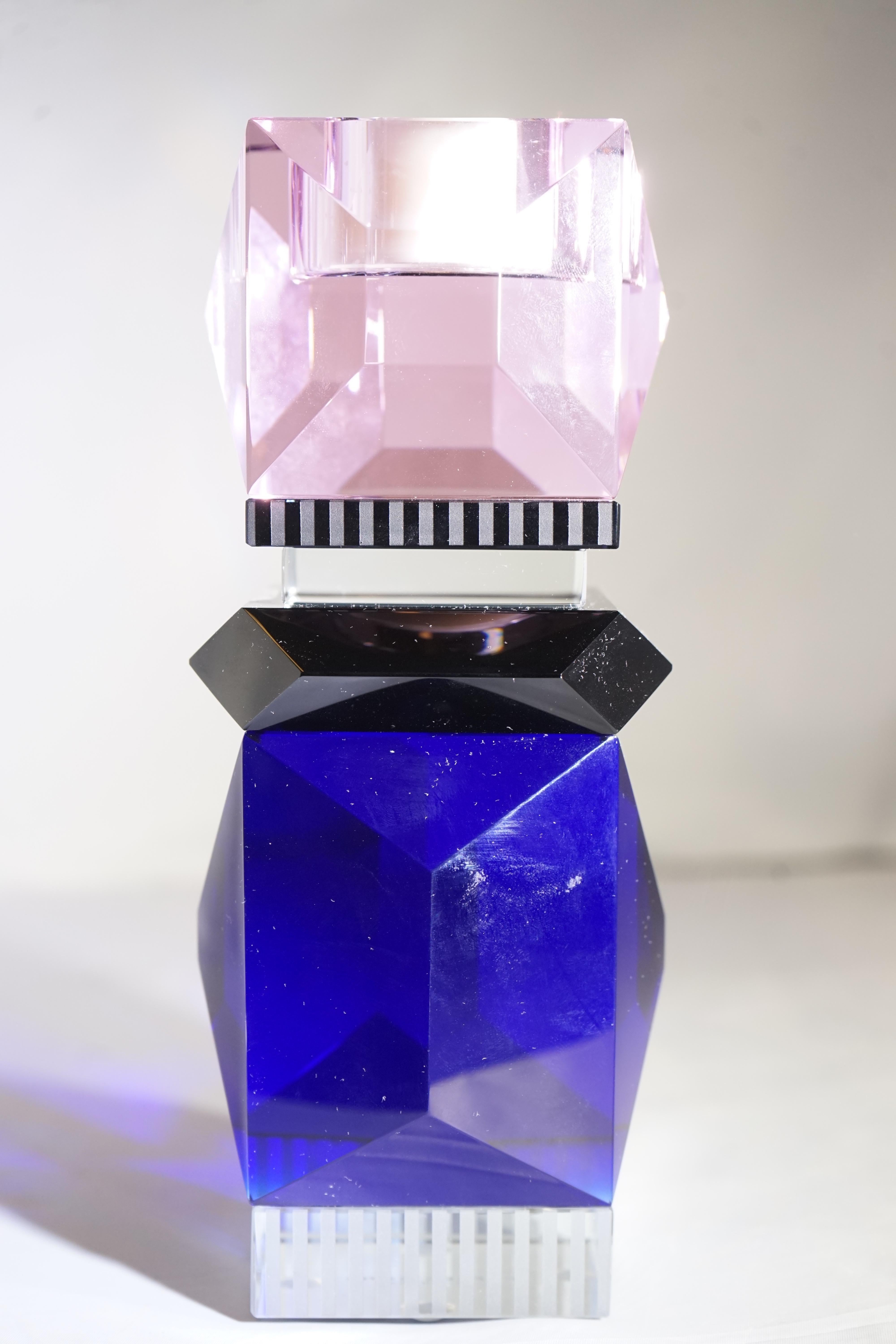 Danish Contemporary Miami Multi-Color Crystal T-Light