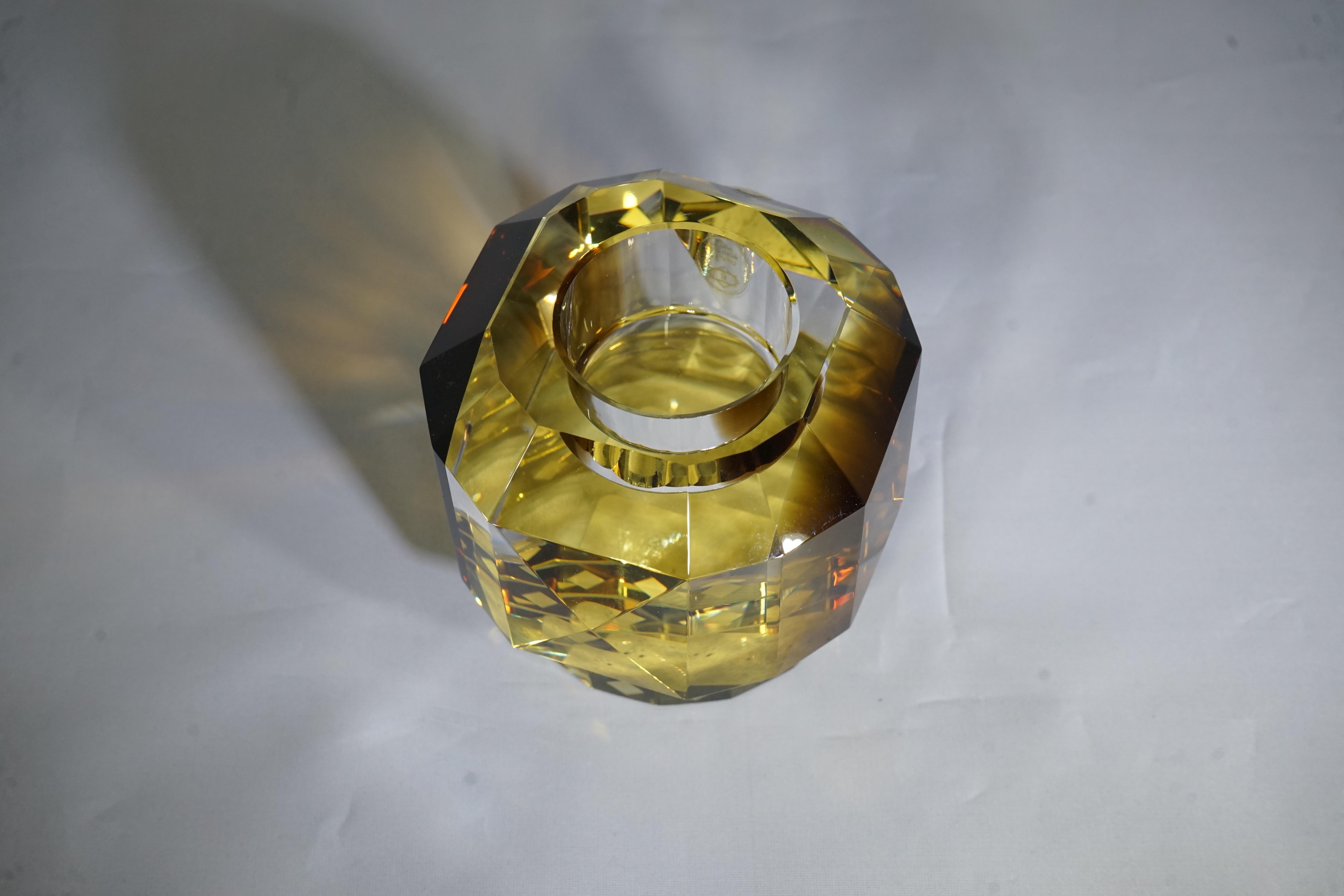 Contemporary Reflections Copenhagen Texas Brown and Yellow Crystal T-Light 1