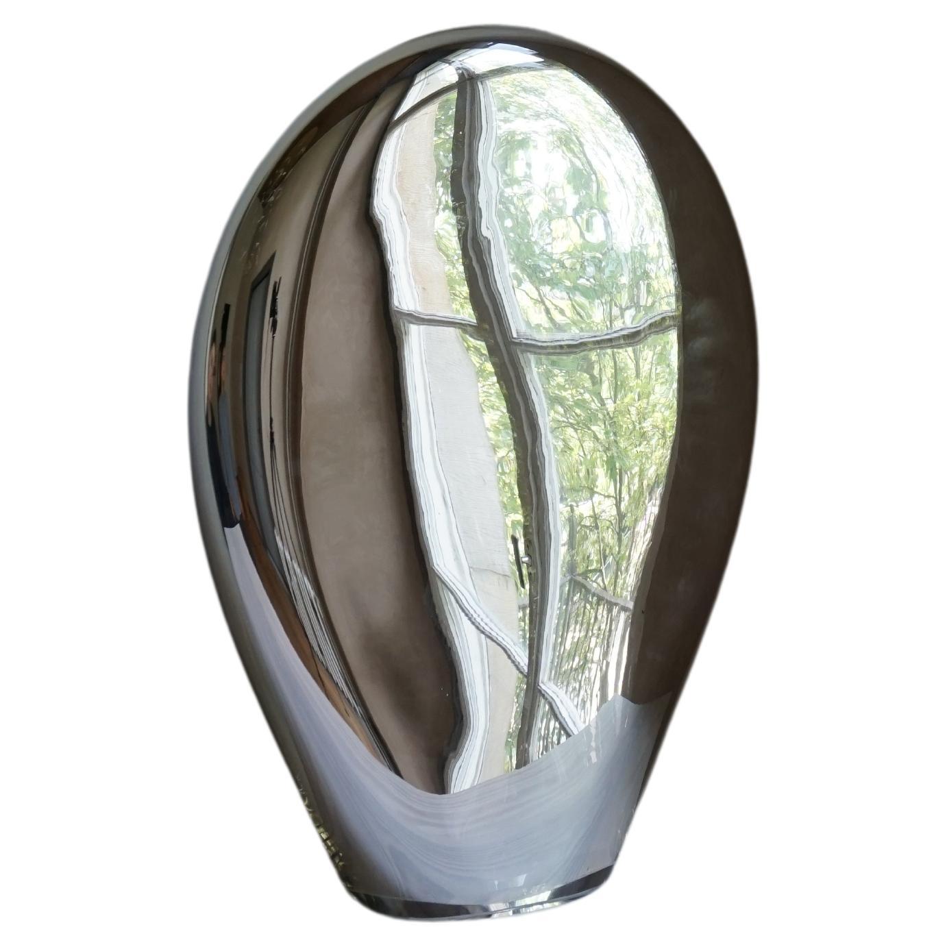 Contemporary Reflections Standing Mirror in Fluid Glass For Sale