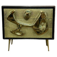 Antique Contemporary Reform Black and Gold Chest of Drawers by Jonathan Adler